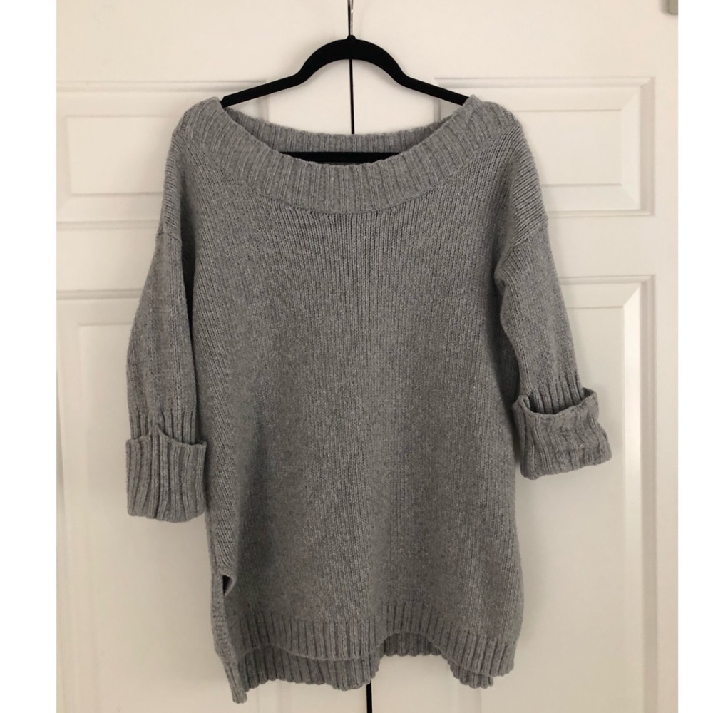 Scoop Neck Grey Sweater